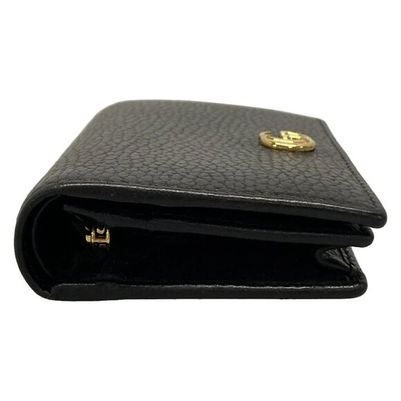 GUCCI Double G Card Case Wallet/GG Marmont Black Leather - Picture 4 of 11